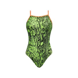 The Finals Women's Gecko Non Foil Wing Back Swimsuit, Green/Black, Size 30