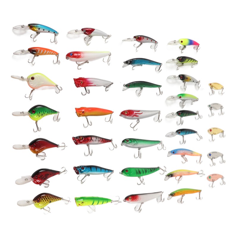 35Pcs Simulation Hard Bait Mixed Minnow Fishing Lure Kit Minnow