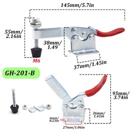 CEEYSEE GH-201-B Quick Release Toggle Clamp Adjustable 90 kg Horizontal Toggle Clamp Horizontal Tensioner Hand Tools for Carpentry, Machine Operation (GH-201-B) Pack of 4