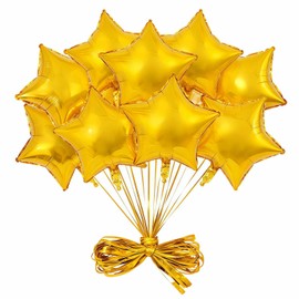 Geettcaifu 24 Pcs 18" Gold Star Foil, Mylar, Helium Balloons for Baby Shower, Wedding, Magical Prom, Birthday Party Decoration