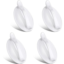 4PCS Peel and Stick Handles for Cabinets and Drawers No Drilling White Self-Adhesive Handles Window RV Screen Door Sliding Door Pull Stick on Drawer Pulls Aquarium Lid Handle