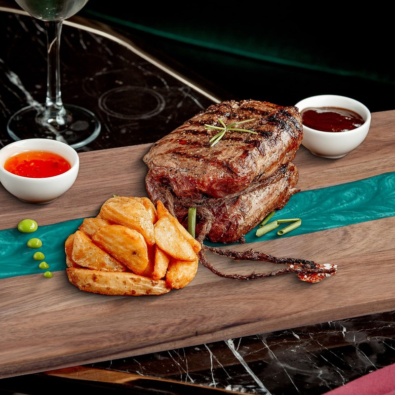 maudibozz Resin Cutting Board, Handmade Cutting Board suitable for Steak,
