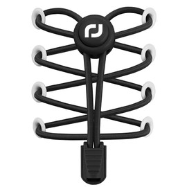 RJ-Sport No-Tie Shoelaces, Easy On/Off Shoe Lace Locks, Stretchable One-Touch Elastic Shoelaces for Kids, Adults, Seniors, Athletes, and Those Who Struggle with Tying Shoelaces, Black