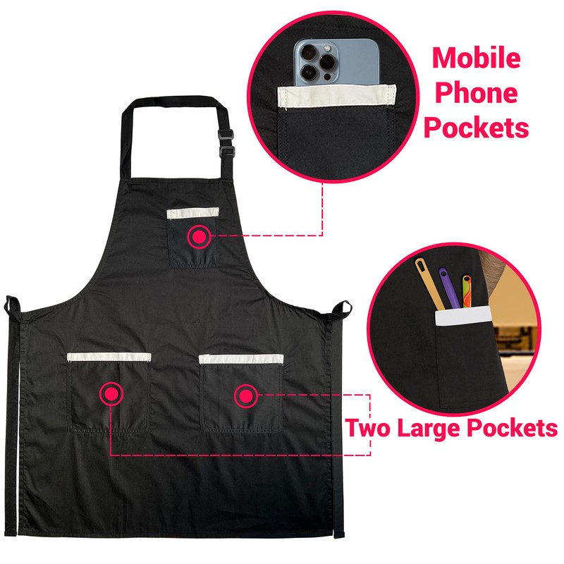 S&S UKessentials Cotton aprons for men adjustable neck Bib large