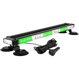29.5-Inch 54 LED Strobe Light Bar Double Side High Intensity Emergency Warning Magnetic Base Safety Construction New forLight Color: Green/white, Rated Power: 54, Beam Angle: Spot