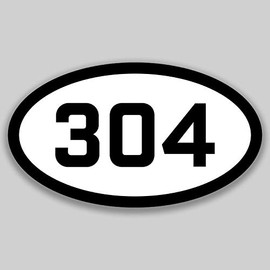 DHDM 304 Area Code Sticker West Virginia Charleston Huntington Morgantown City Pride Love | 5-Inches by 3-Inches | Premium Quality Vinyl UV Resistant Laminate PD2355