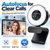 4K Webcam with Ring Light for Video Calls – 1080p