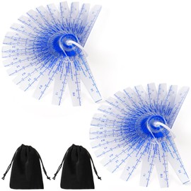 Trandraft 2 Set Plastic Feeler Gauge 0.05mm to 3mm Metric Gap 21 in 1 Measurement Tool 21 Leaf with Black Velvet Storage Bag for Automobiles, Electronics Industry Measuring Gap