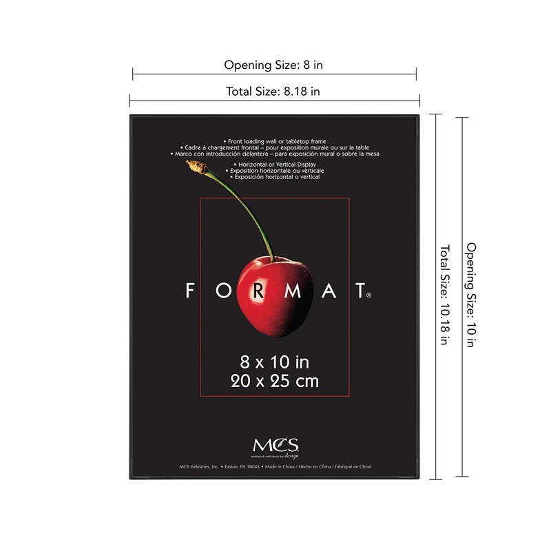 MCS Format Frame, Black, 8 x 10 in, 2 pk