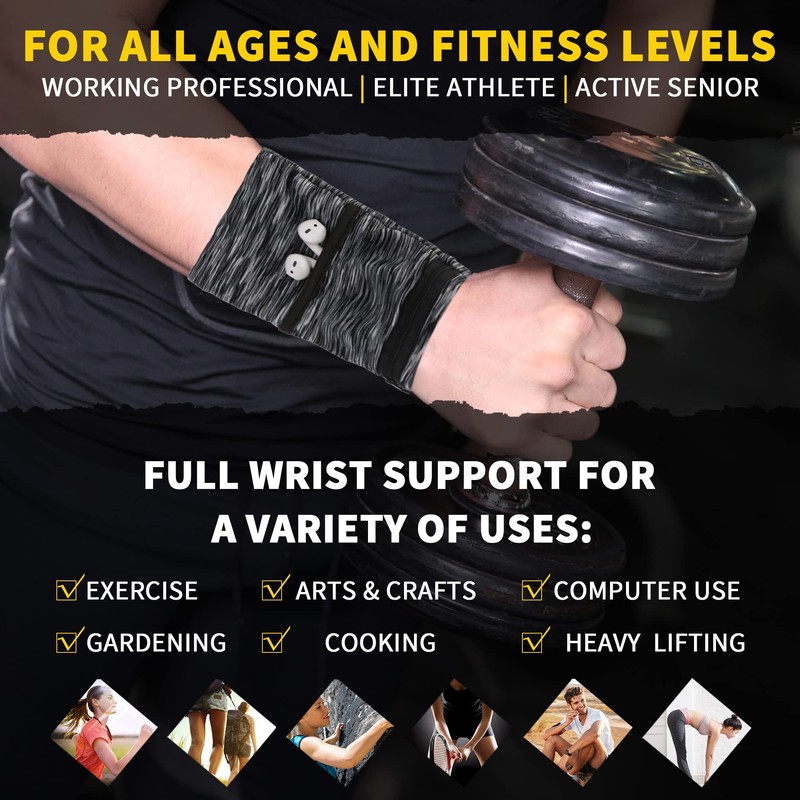 Wrist pouch, pocket Wallet with zippered for Running, Walking, Hiking,
