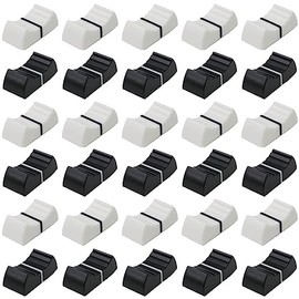 30 Pack Black & White 8mm Fader/Slider Control Knobs For Audio Mixer