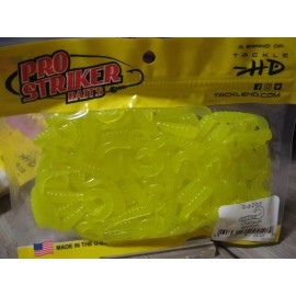 HD Tackle Pro Striker Baits Pro Striker 2" Grubs Soft Plastic Fishing Baits 100 Per Pack Choose Your Colors - Chartreuse 071