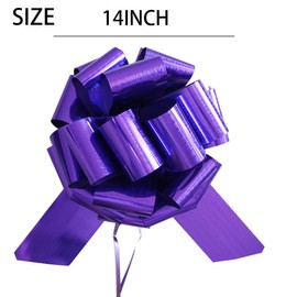 1Pcs 14 Inch Giant Gift Bow,Giant Car Bow for Christmas,Bicycles,Appliances,Gifts,Weddings,Classrooms,Rooms,Dining Table Decorations,and Partie (Purple)