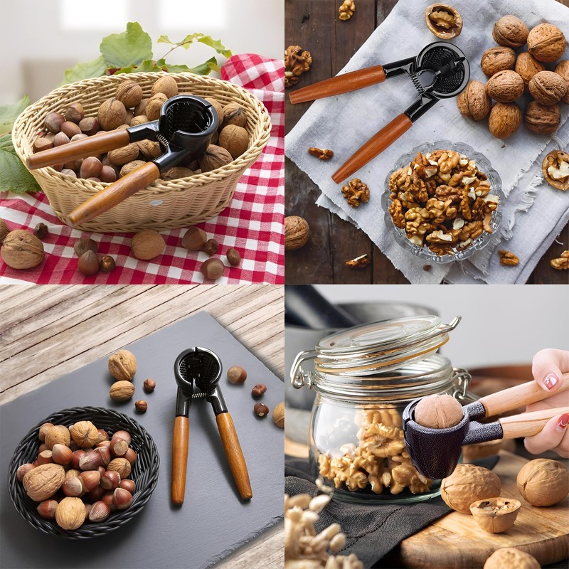Multifunctional Nutcracker and 3 Cleaning Brushes, Nutcracker Walnuts with Non-Slip