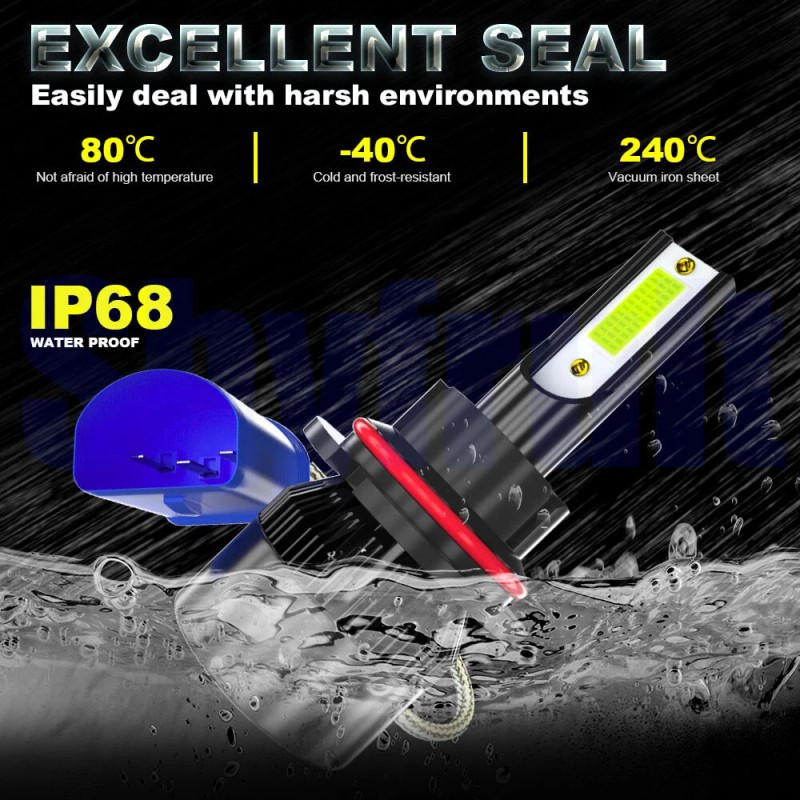 AQJ Pair 2-sides 9007 LED Headlight Bulbs Kit 8K Ice