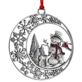 Adornos de Navidad 2025, adornos de muñeco de nieve para árbol de Navidad, adorno de Navidad de copo de nieve de metal, bonito adorno navideño, regalo clásico de muñeco de nieve