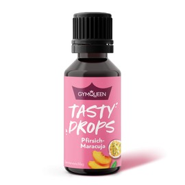 GymQueen Tasty Drops, Peach Passion Fruit, Flavour Drops without Calories, 30 ml