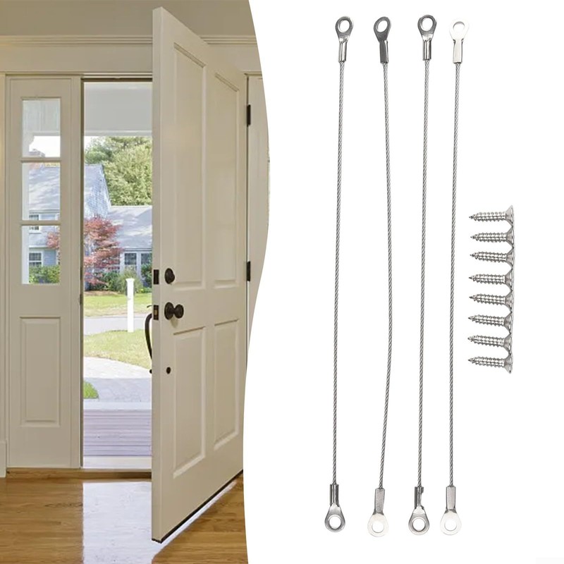 Cabinet Door Restraint Cables, Stainless Steel Cabinet Hinge Restrictor, Flexible
