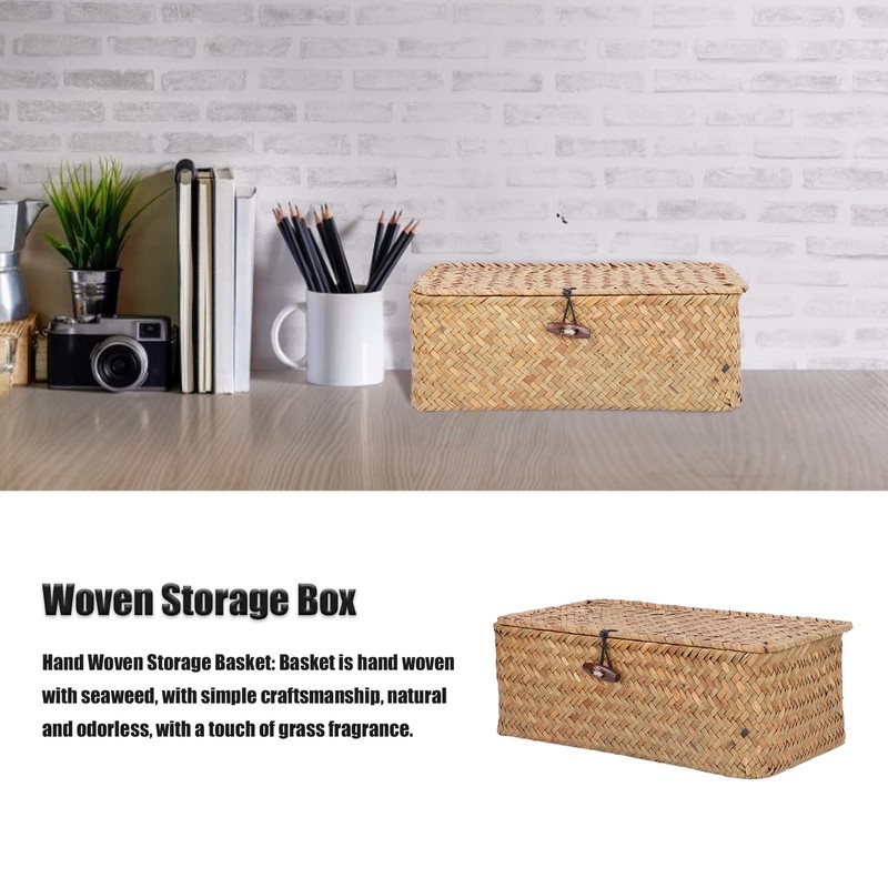 Cesta de Almacenamiento de Algas Marinas Organizador Rectangular Caja de