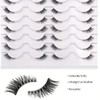 14 Pairs Wispy Cat Eye Half False Eyelashes – Natural