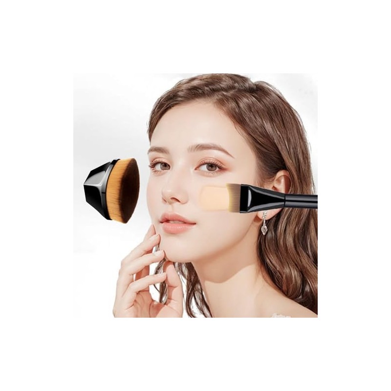 Kit Brochas Hexagonales Media Luna Base Maquillaje Corrector Crema Líquida