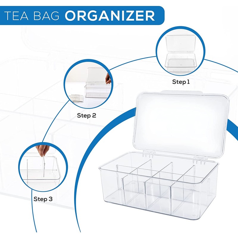 KICHLY Plastic Tea Bag Holder (Pack of 1) Plastic Tea