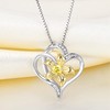 YL Women's Heart Necklace Sterling Silver Lily Flower Love Pendant