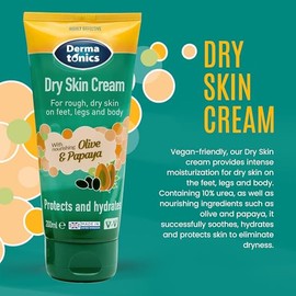 Dermatonics Crema para piel seca para talones, manos y pies agrietados | Solución de cuidado intensivo 10% de urea, suaviza la piel callosa, áspera y 