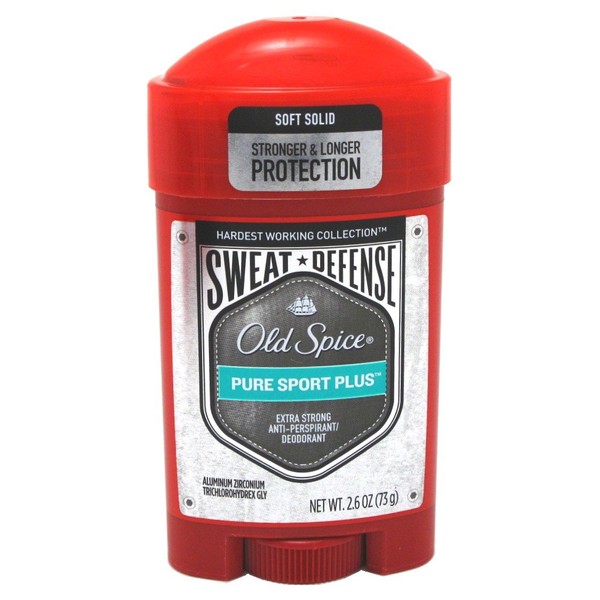 Old Spice Anti-Perspirant 2.6 Ounce Pure Sport+ Soft Solid (76ml) (2 Pack)