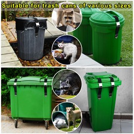 Trash Can Lid Lock,2 Pack Secure Garbage Can Lock For Animals,Adjustable Bear Proof Trash Can Lock For Outdoor Bins,Black Bear & Raccoon Resistant,Upgraded Self-tapping Screws,Fits Multiple Sizes Cans