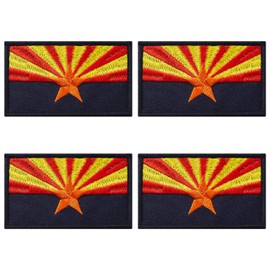 4Pcs Arizona State Flag Patches, Hook and Loop Embroidered Armband Flag Tactical Patches for Backpacks Hat Clothing Jackets.