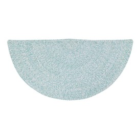 Super Area Rugs Farmhouse Braided Rug Cotton Kitchen Reversible Carpet Turquoise & White, 20" X 40" Half Circle
