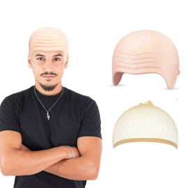 Bald Caps Makeup Latex Bald Head Wig Caps Cosplay Costume for Adults, for Theme Party Decorations Makeup for Cosplay