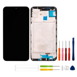 SWARK OLED LCD Display Compatible with Galaxy A15 [6.5"] (Black with Frame) SM-A155F, SM-A155F/DSN, SM-A155M Touch Screen Digitizer Assembly Replacement + Tools