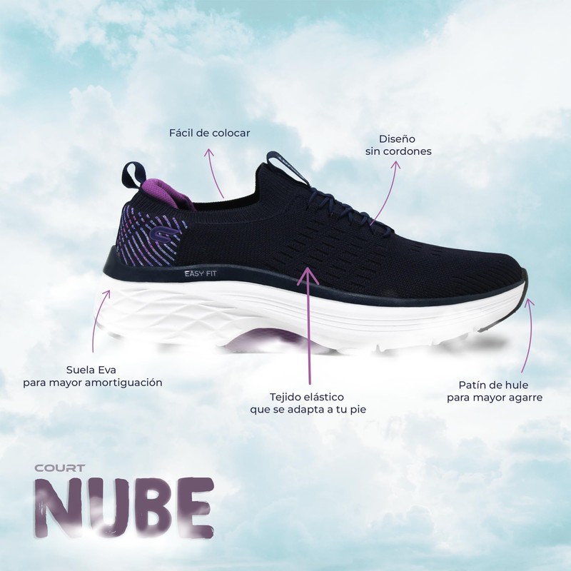 COURT Nube | 1106J/MM 26 Tenis para Mujer Ultra Confort,