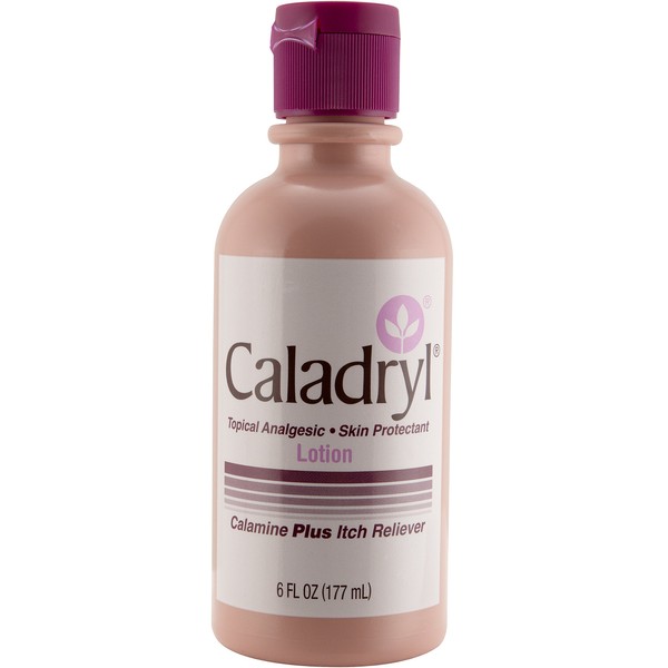 Caladryl Pink Calamine Skin Protectant Plus Itch Relief, 6 Ounce Bottle