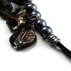 Avalaya Black Simulated Pearl & Shell Bead Cord Necklace (Silver