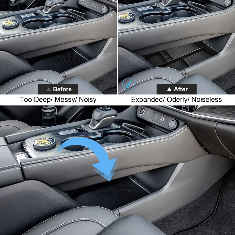 Coleya Lower Center Console Organizer for 2021-2024 2025 Nissan Rogue