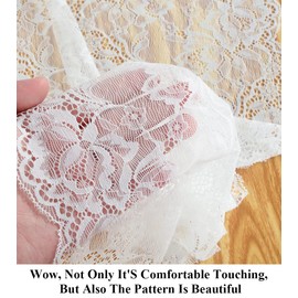 Pardecor Vintage Lace Table Runner 12x120-Inch Wedding Bridal Lace Table Runners Flower Table Runner Tea Party Tablecloth White Lace Runner