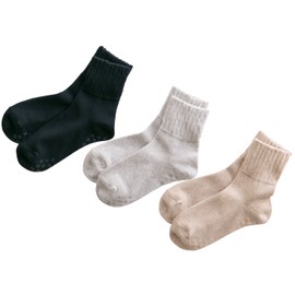 Socks, Set of 3 Pairs, Organic Cotton, Non-Slip, Loose Fit, Made in Japan -
