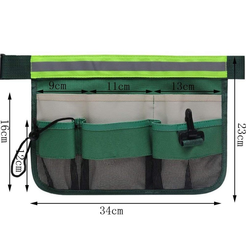 Tool Belt Tool Bag with 7 Pockets Reflective Strips for
