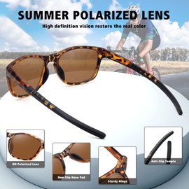 WOWSUN Men's Polarized Sports Sunglasses for Men Driving Running Fishing Cycling