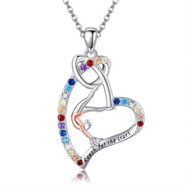 DAYLINLOVE Gymnastics Necklace 925 Sterling Silver Gymnastics Gifts for Women Reach for the Stars Pendant Necklace Sports Jewellery Gifts for Gymnasts, Sterling Silver