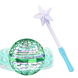ATHLERIA Green Flying Orb Ball with Wand,Cool Stuff Gadgets Christmas Birthday Gifts Toys for Boy Girl Teens 6 7 8 9 10+ Year Old, Hover Boomerang Mini Drones for Kids,Flying Spinner