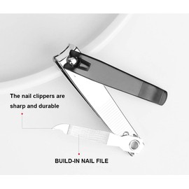 ICEYLI Large Nail Clippers Set,2 Pcs Premium Stainless Steel Fingernail & Toenail Clippers Curved Blade with Sharp and Sturdy Blade