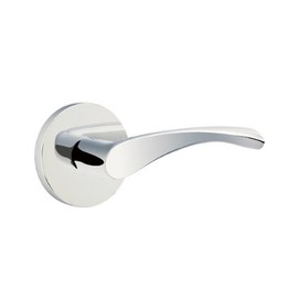 EMTEK Disk Rosette Privacy Set with Matching Finish Triton Lever - Choice of Left/Right Handing and 6 Finishes - 5209TRTRHUS26 - Right Handed (RH) - Polished Chrome (US26)