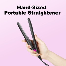 Youuish Youuish Mini Hair Straightener, Mini Flat Iron for Short Hair and Bangs, 0.7 Inch Small Flat Iron for Travel, Dual Voltage Heats Up Quickly