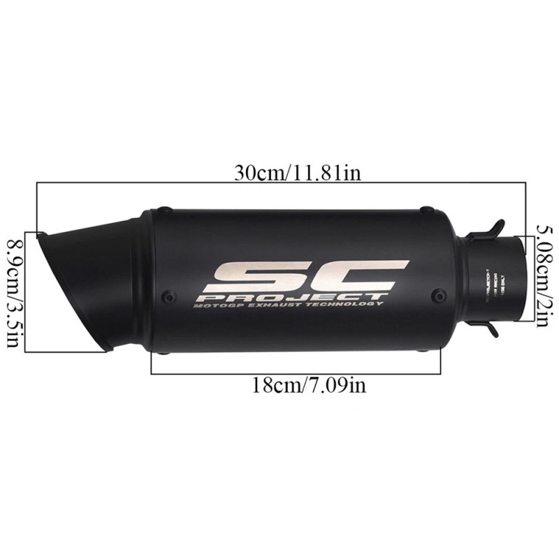 Unbranded Modified Exhaust Mid Pipe Black Muffler Slip for DUKE