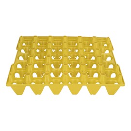 Egg Tray, Plastic Multipurpose Egg Crates, Reusable, 30 Cells, 5 Pack, Sturdy for Hennery for Farm (Yellow)