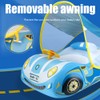 Baby Inflatable Pool Float with Canopy Car Shaped Baby Swim